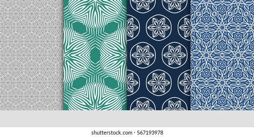 set of Modern abstract floral pattern. vector illustration. for invitation, wallpaper