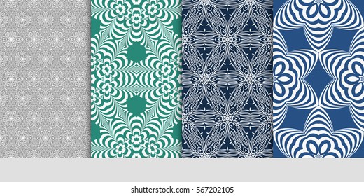 set of Modern abstract floral pattern. vector illustration. for invitation, wallpaper