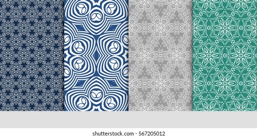 set of Modern abstract floral pattern. vector illustration. for invitation, wallpaper