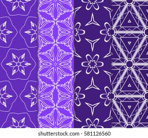 set of Modern abstract floral pattern. vector illustration. for invitation, fabric, decor, wallpaper