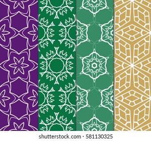 set of Modern abstract floral pattern. vector illustration. for invitation, fabric, decor, wallpaper