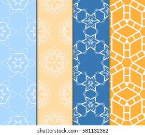 set of Modern abstract floral pattern. vector illustration. for invitation, fabric, decor, wallpaper