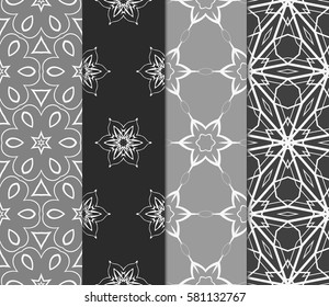 set of Modern abstract floral pattern. vector illustration. for invitation, fabric, decor, wallpaper
