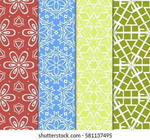 set of Modern abstract floral pattern. vector illustration. for invitation, fabric, decor, wallpaper