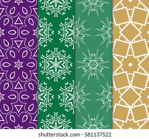 set of Modern abstract floral pattern. vector illustration. for invitation, fabric, decor, wallpaper