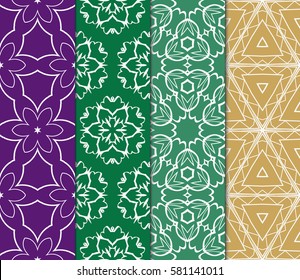 set of Modern abstract floral pattern. vector illustration. for invitation, fabric, decor, wallpaper