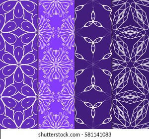 set of Modern abstract floral pattern. vector illustration. for invitation, fabric, decor, wallpaper