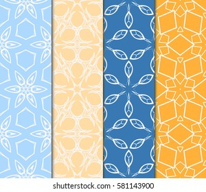 set of Modern abstract floral pattern. vector illustration. for invitation, fabric, decor, wallpaper