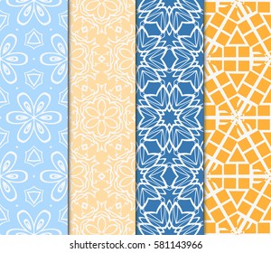 set of Modern abstract floral pattern. vector illustration. for invitation, fabric, decor, wallpaper