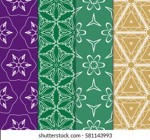 set of Modern abstract floral pattern. vector illustration. for invitation, fabric, decor, wallpaper