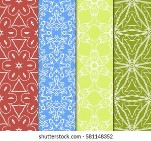 set of Modern abstract floral pattern. vector illustration. for invitation, fabric, decor, wallpaper