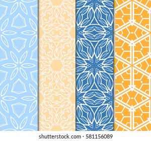 set of Modern abstract floral pattern. vector illustration. for invitation, fabric, decor, wallpaper