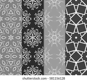 set of Modern abstract floral pattern. vector illustration. for invitation, fabric, decor, wallpaper