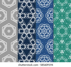 set of Modern abstract floral pattern. vector illustration. for invitation, wallpaper