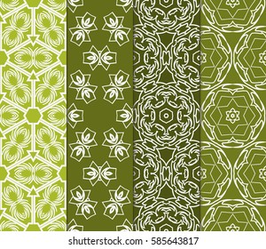 set of Modern abstract floral pattern. vector illustration. for invitation, wallpaper
