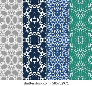 set of Modern abstract floral pattern. vector illustration. for invitation, wallpaper