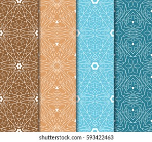 set of Modern abstract floral pattern. vector illustration. for invitation, wedding, wallpaper, fabric textile