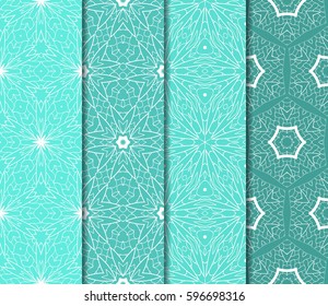 set of Modern abstract floral pattern. vector illustration. for invitation, wedding, wallpaper, fabric textile