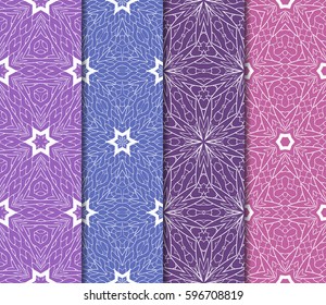 set of Modern abstract floral pattern. vector illustration. for invitation, wedding, wallpaper, fabric textile