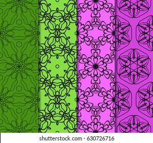 set of Modern abstract floral pattern. vector illustration. for invitation, wallpaper