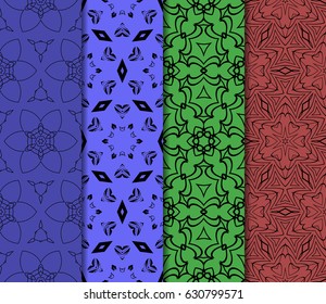 set of Modern abstract floral pattern. 