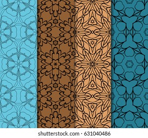 set of Modern abstract floral pattern. vector illustration. for invitation, wallpaper