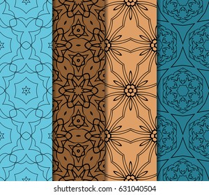 set of Modern abstract floral pattern. vector illustration. for invitation, wallpaper
