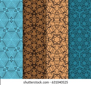 set of Modern abstract floral pattern. vector illustration. for invitation, wallpaper