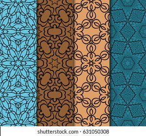 set of Modern abstract floral pattern. vector illustration. for invitation, wallpaper