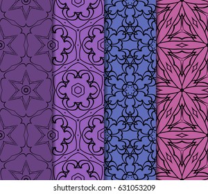 set of Modern abstract floral pattern. vector illustration. for invitation, wallpaper