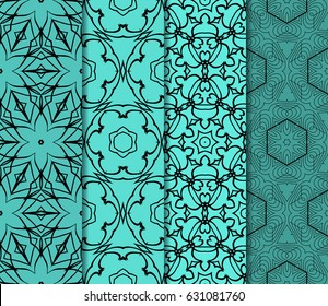 set of Modern abstract floral pattern. vector illustration. for invitation, wallpaper
