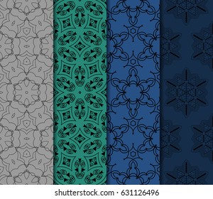 set of Modern abstract floral pattern. vector illustration. for invitation, wallpaper