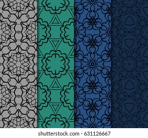 set of Modern abstract floral pattern. vector illustration. for invitation, wallpaper