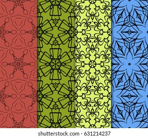 set of Modern abstract floral pattern. vector illustration. for invitation, wallpaper
