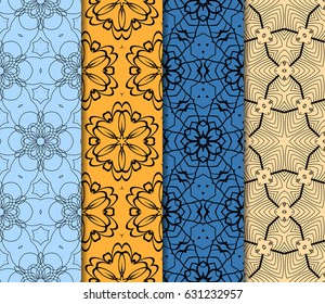 set of Modern abstract floral pattern. vector illustration. for invitation, wallpaper