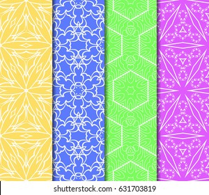 set of Modern abstract floral pattern. vector illustration. for invitation, fabric, wallpaper