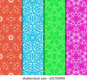 set of Modern abstract floral pattern. vector illustration. for invitation, fabric, wallpaper