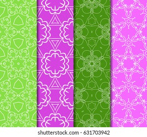 set of Modern abstract floral pattern. vector illustration. for invitation, fabric, wallpaper