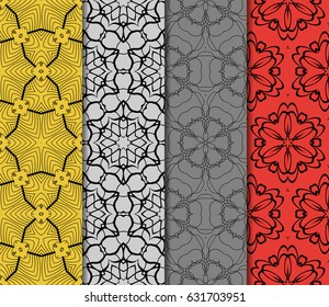 set of Modern abstract floral pattern. vector illustration. for invitation, fabric, wallpaper