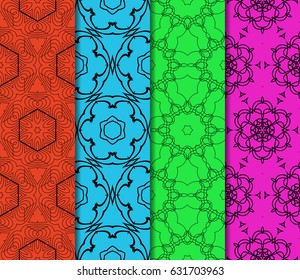 set of Modern abstract floral pattern. vector illustration. for invitation, fabric, wallpaper
