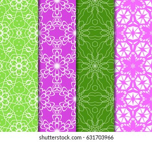 set of Modern abstract floral pattern. vector illustration. for invitation, fabric, wallpaper