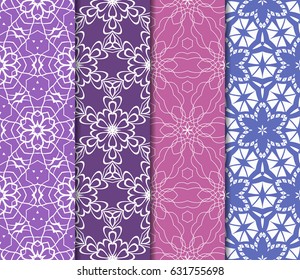 set of Modern abstract floral pattern. vector illustration. for invitation, fabric, wallpaper