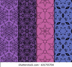 set of Modern abstract floral pattern. vector illustration. for invitation, fabric, wallpaper