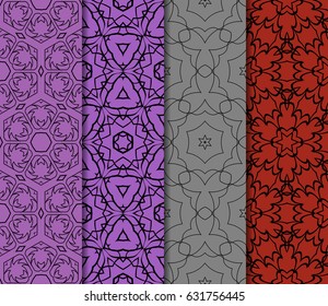 set of Modern abstract floral pattern. vector illustration. for invitation, fabric, wallpaper