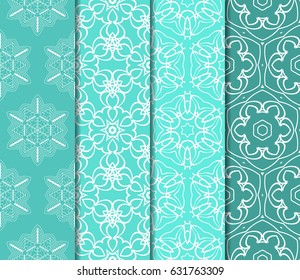 set of Modern abstract floral pattern. vector illustration. for invitation, fabric, wallpaper