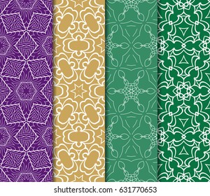 set of Modern abstract floral pattern. vector illustration. for invitation, fabric, wallpaper
