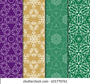 set of Modern abstract floral pattern. vector illustration. for invitation, fabric, wallpaper