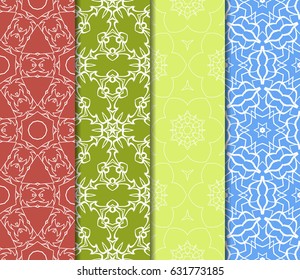 set of Modern abstract floral pattern. vector illustration. for invitation, fabric, wallpaper