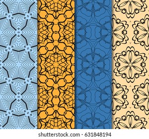 set of Modern abstract floral pattern. vector illustration. for invitation, fabric, wallpaper