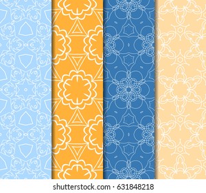 set of Modern abstract floral pattern. vector illustration. for invitation, fabric, wallpaper